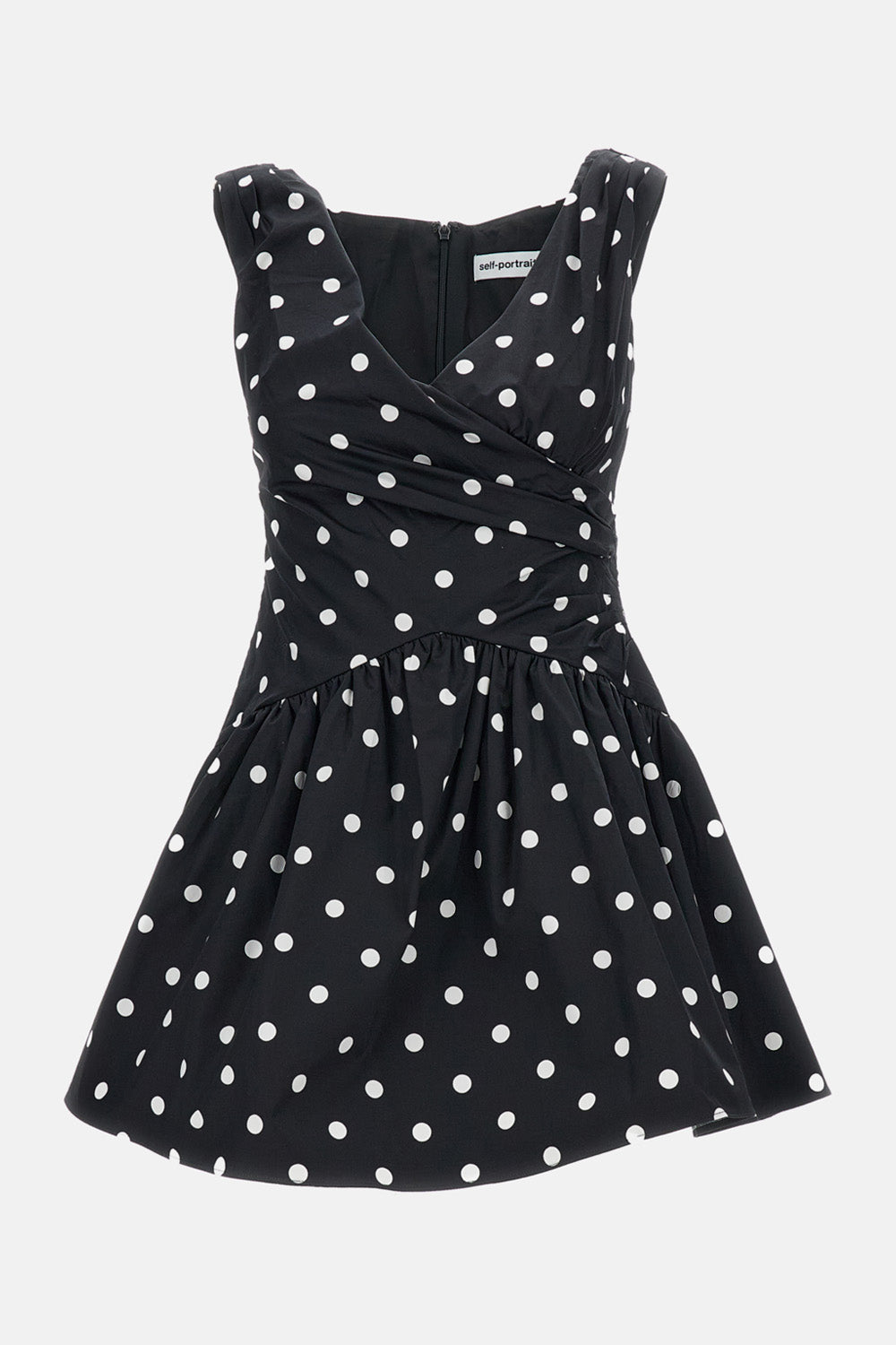BLACK POLKA DOT COTTON MINI DRESS