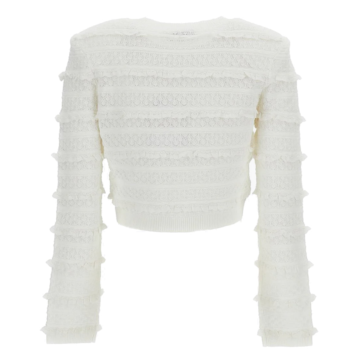 WHITE CROPPED CARDIGAN