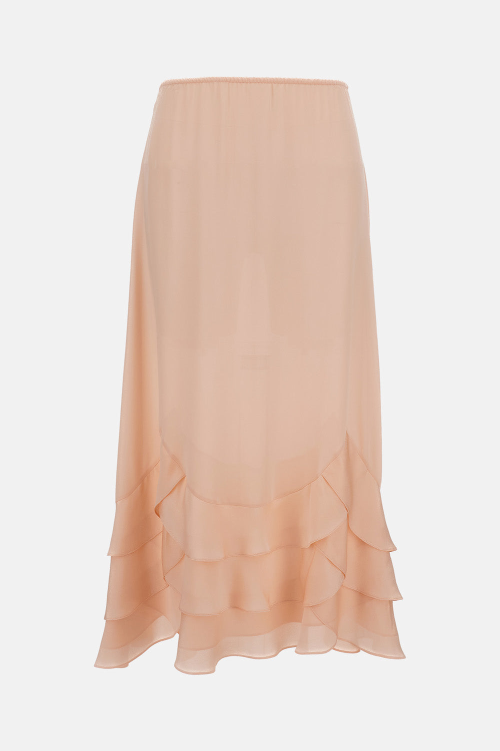 TIERED SCALLOPED HEM SKIRT