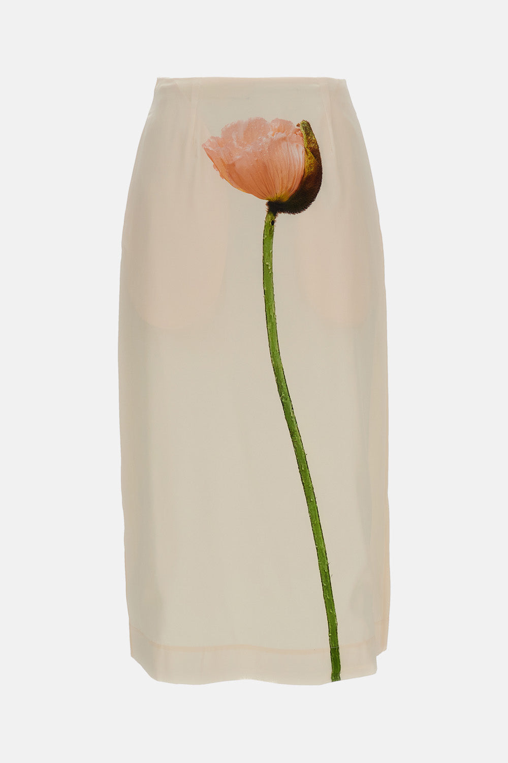 POPPY MOTIF PENCIL SKIRT