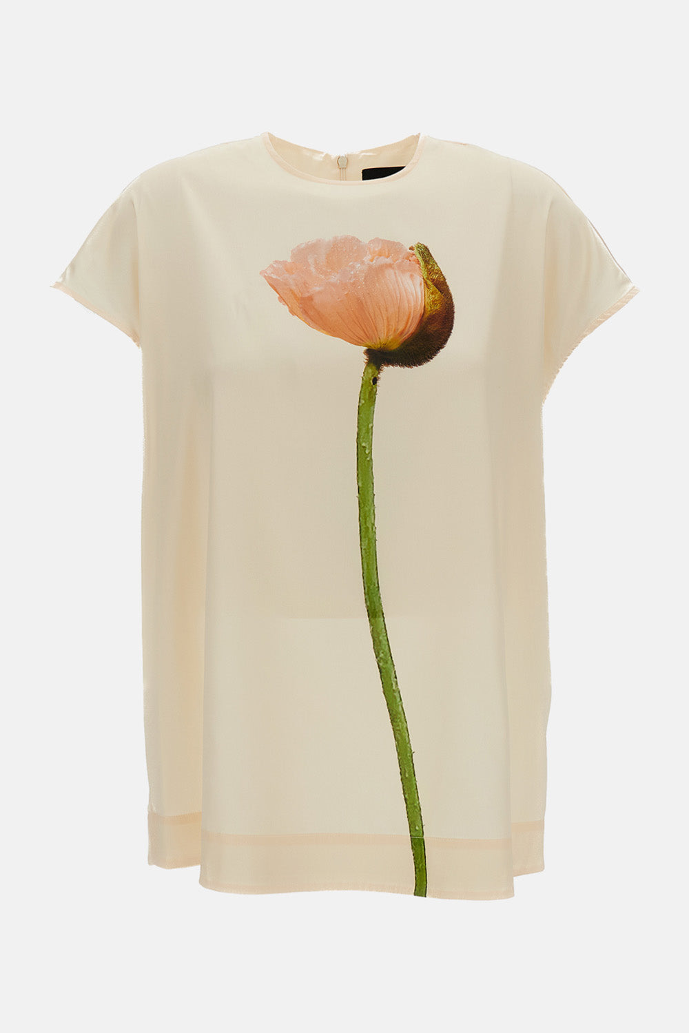 POPPY MOTIF SMOCK TOP