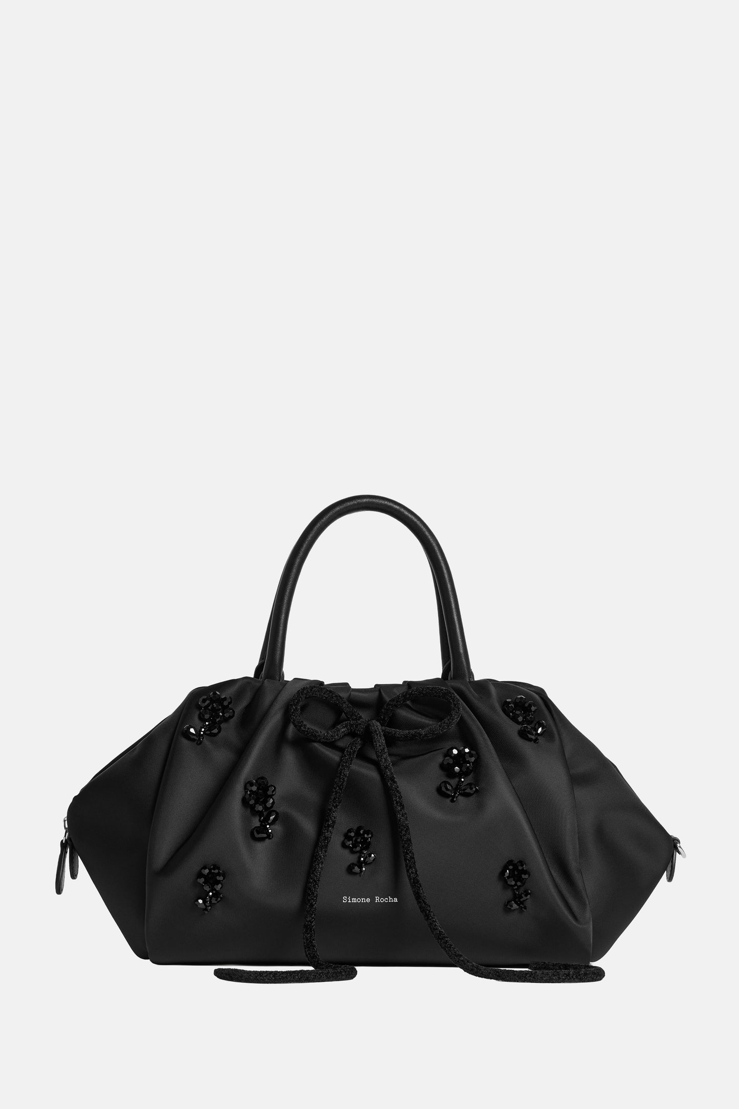 GATHERED TOP HANDLE BAG WITH EMB
