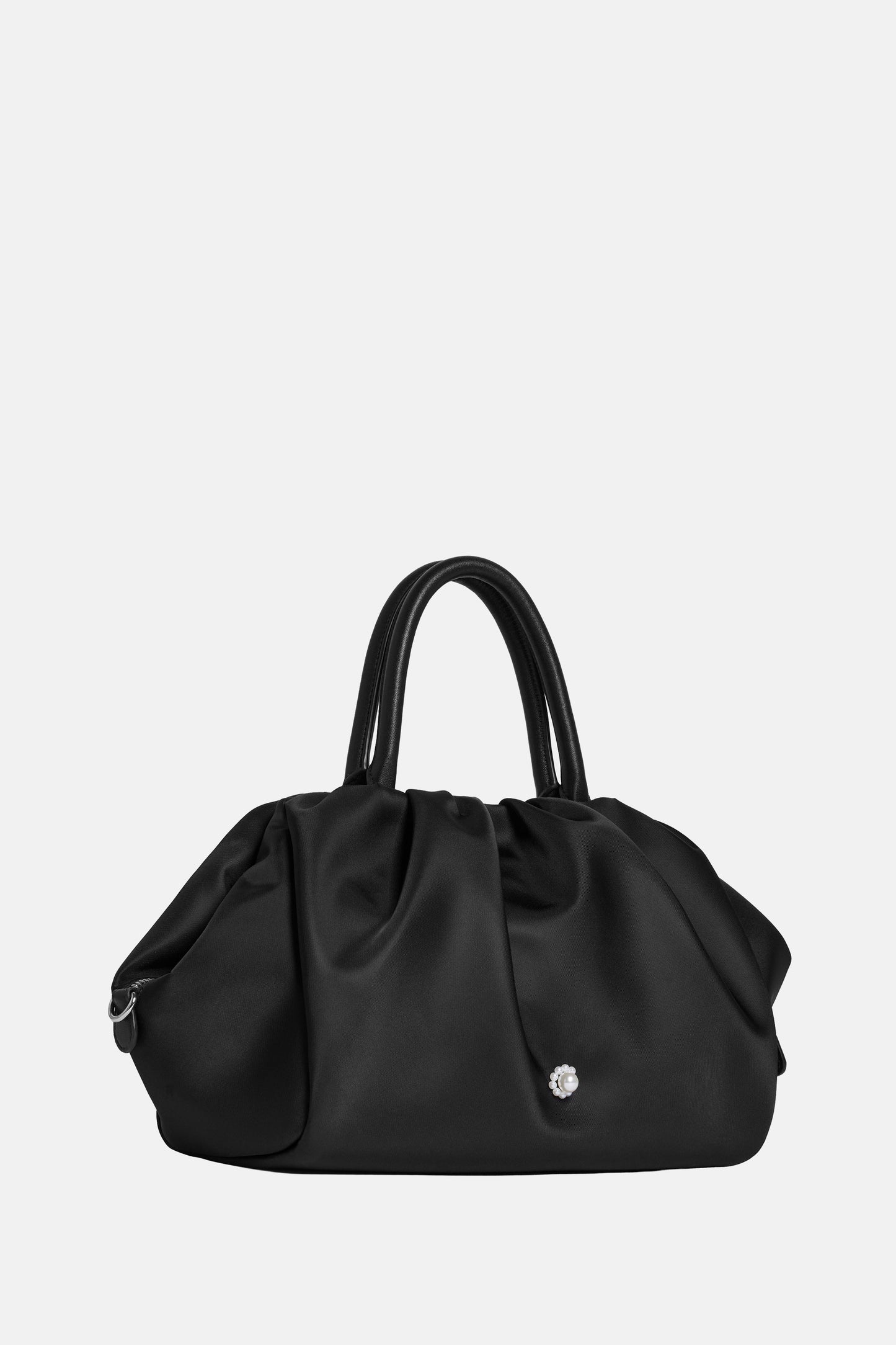 GATHERED TOP HANDLE BAG WITH EMB
