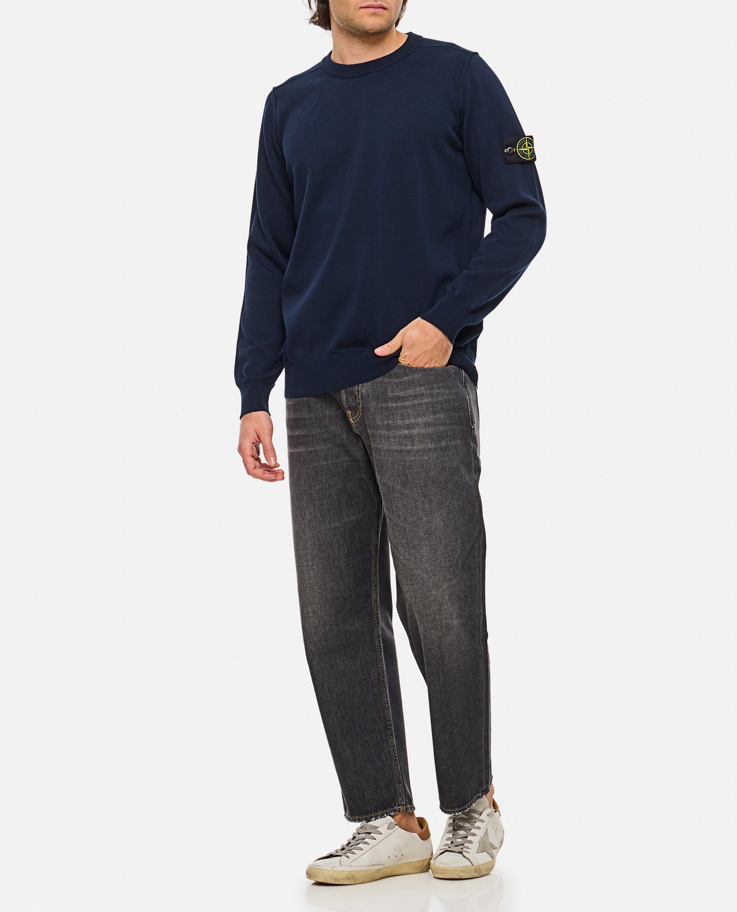 COTTON PULLOVER WITH LOGO BADGE