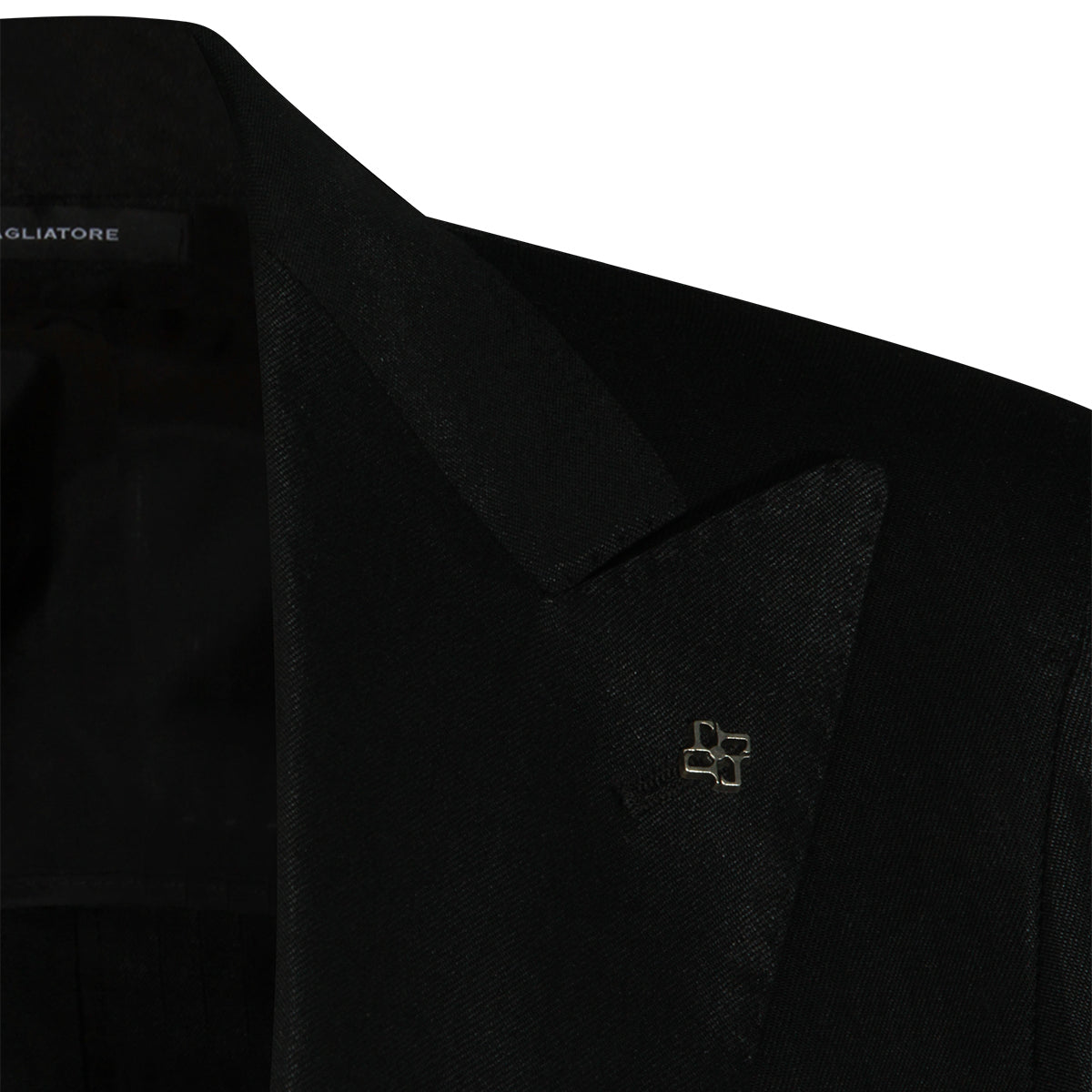 BLACK LINEN AND VISCOSE BLEND SUIT