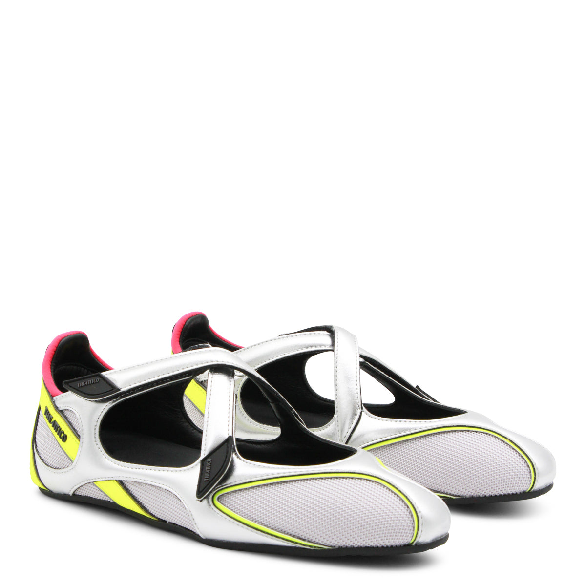 SILVER AND FLUO SNEAKERS