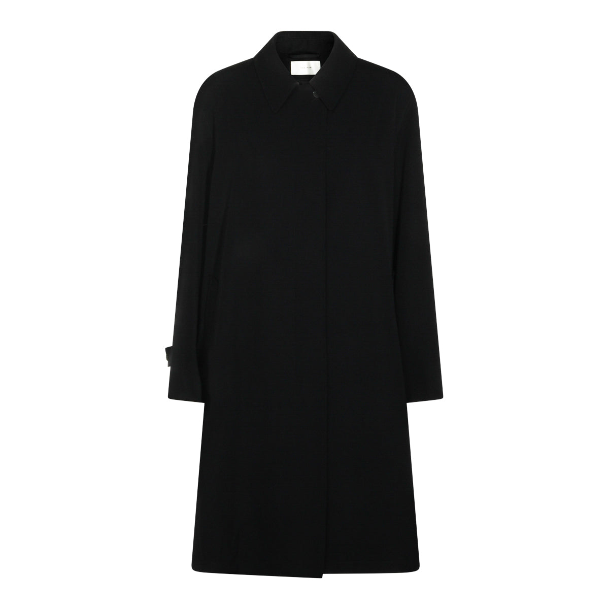 BLACK WOOL DAYTON TRENCH COAT
