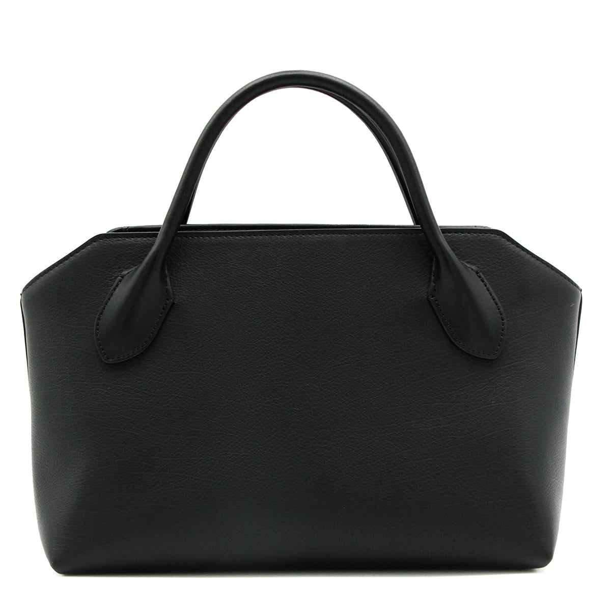 BLACK LEATHER TERRASSE TOP HANDLE BAG