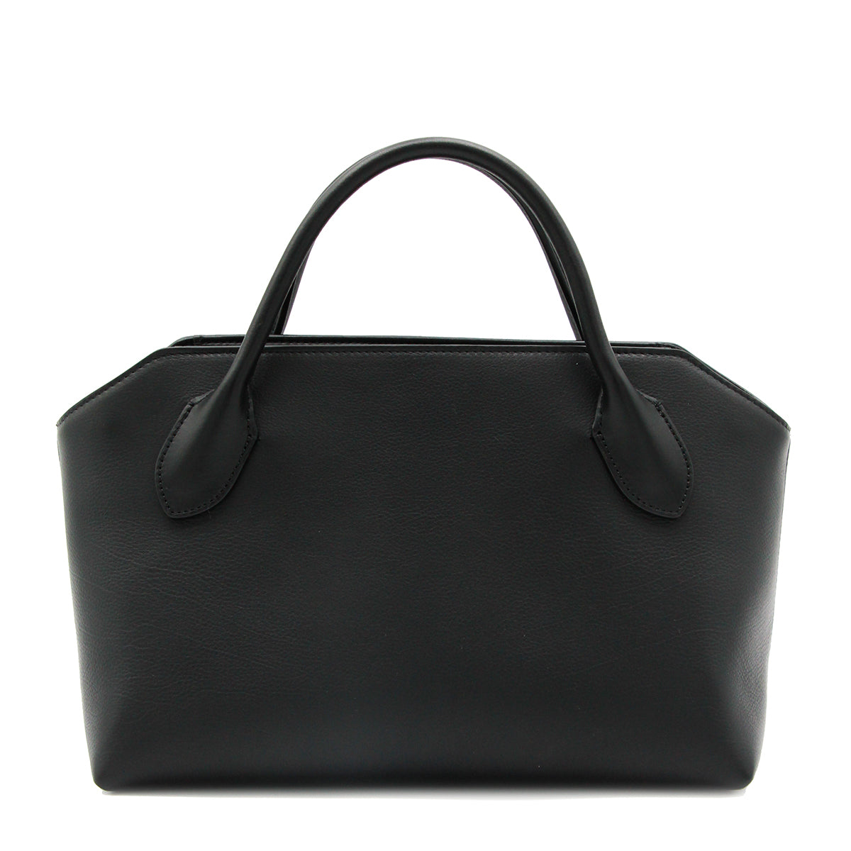 BLACK LEATHER TERRASSE TOP HANDLE BAG