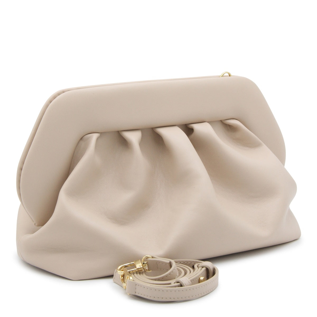 CREAM VEGAN LEATHER BIOS CLUTCH