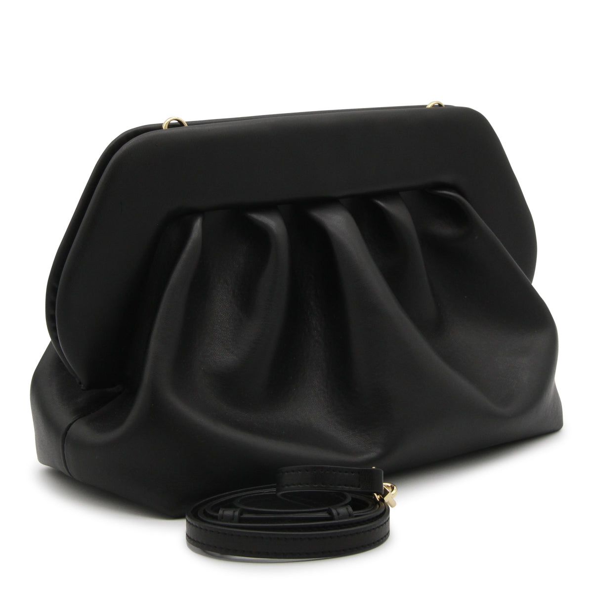 BLACK VEGAN LEATHER BIOS CLUTCH
