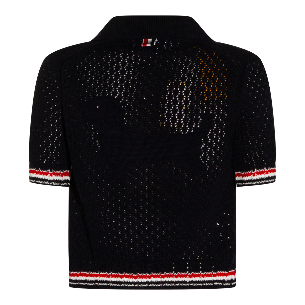 NAVY COTTON HECTOR POINTELLE POLO SHIRT