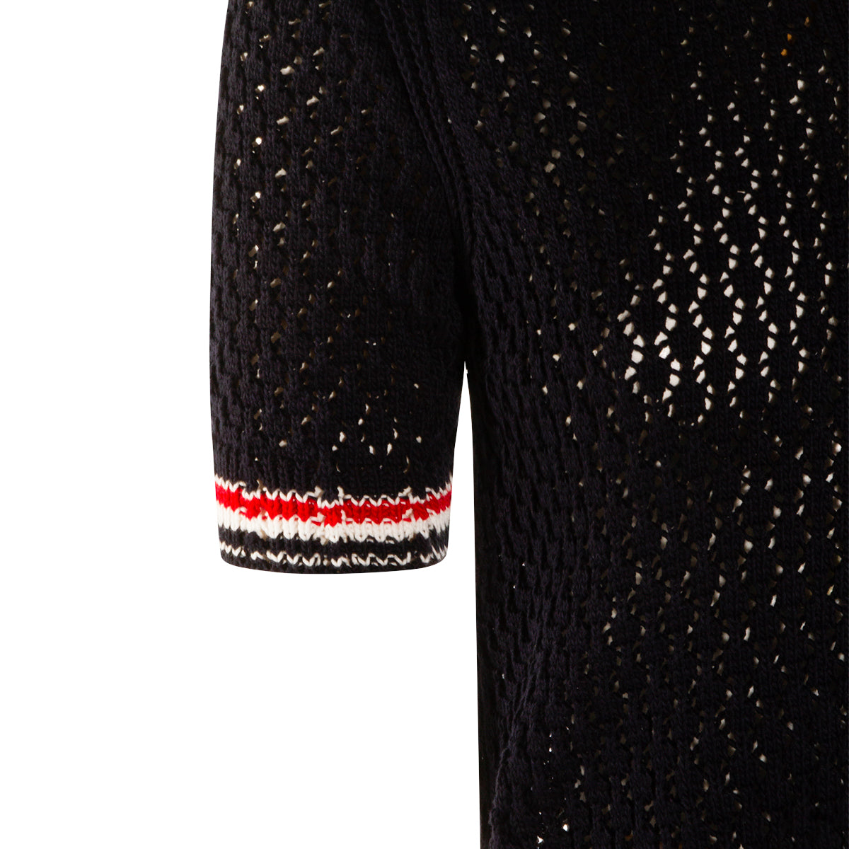 NAVY COTTON HECTOR POINTELLE POLO SHIRT