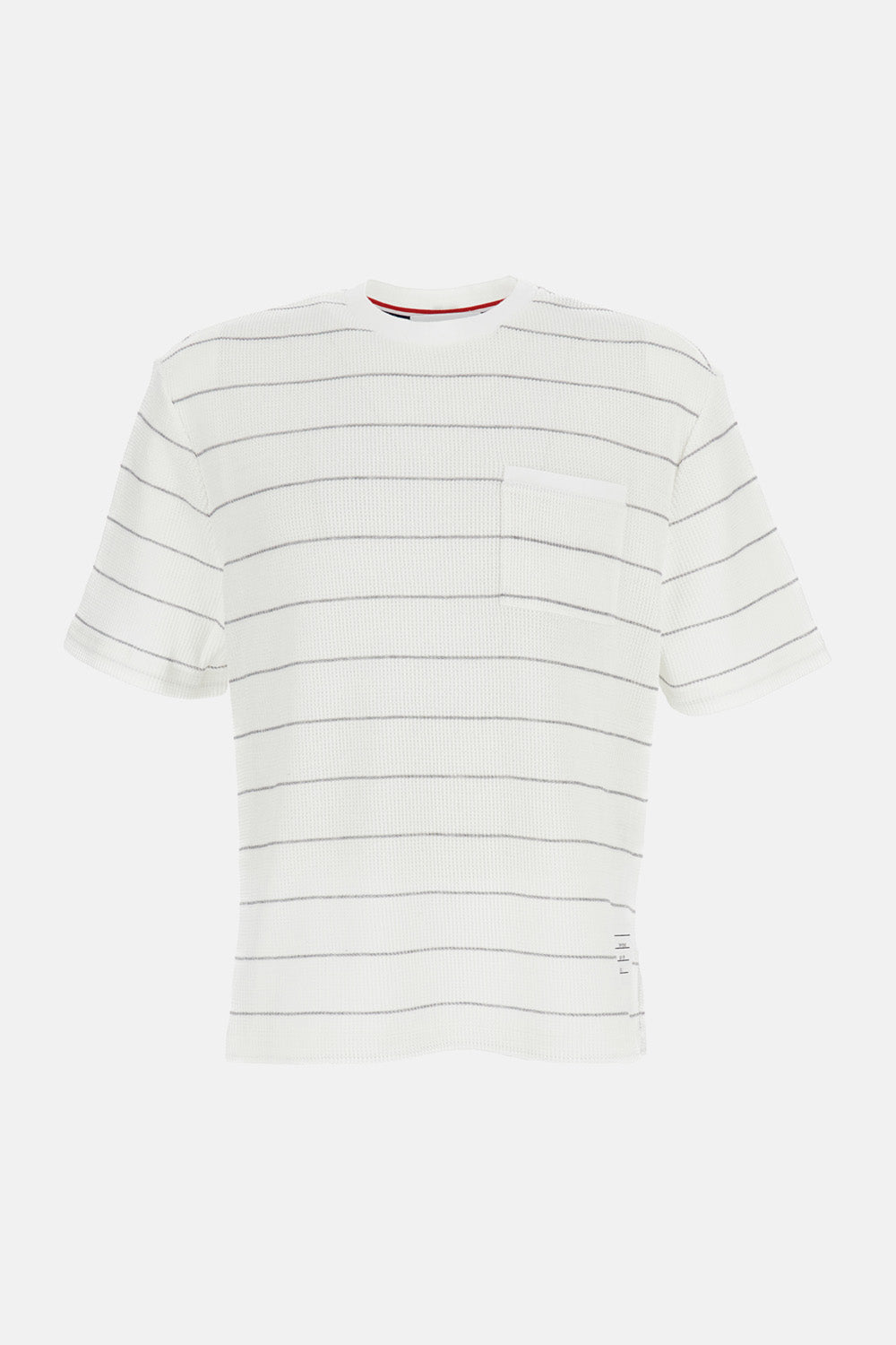 SHORT SLEEVE TEE IN TEXTURED STRIPE WAFFLE