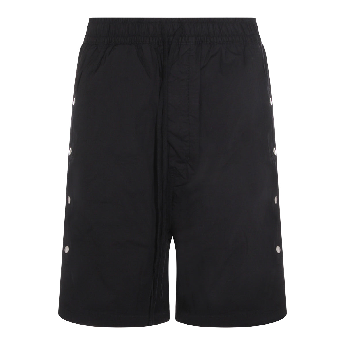 BLACK COTTON STRETCH SHORTS