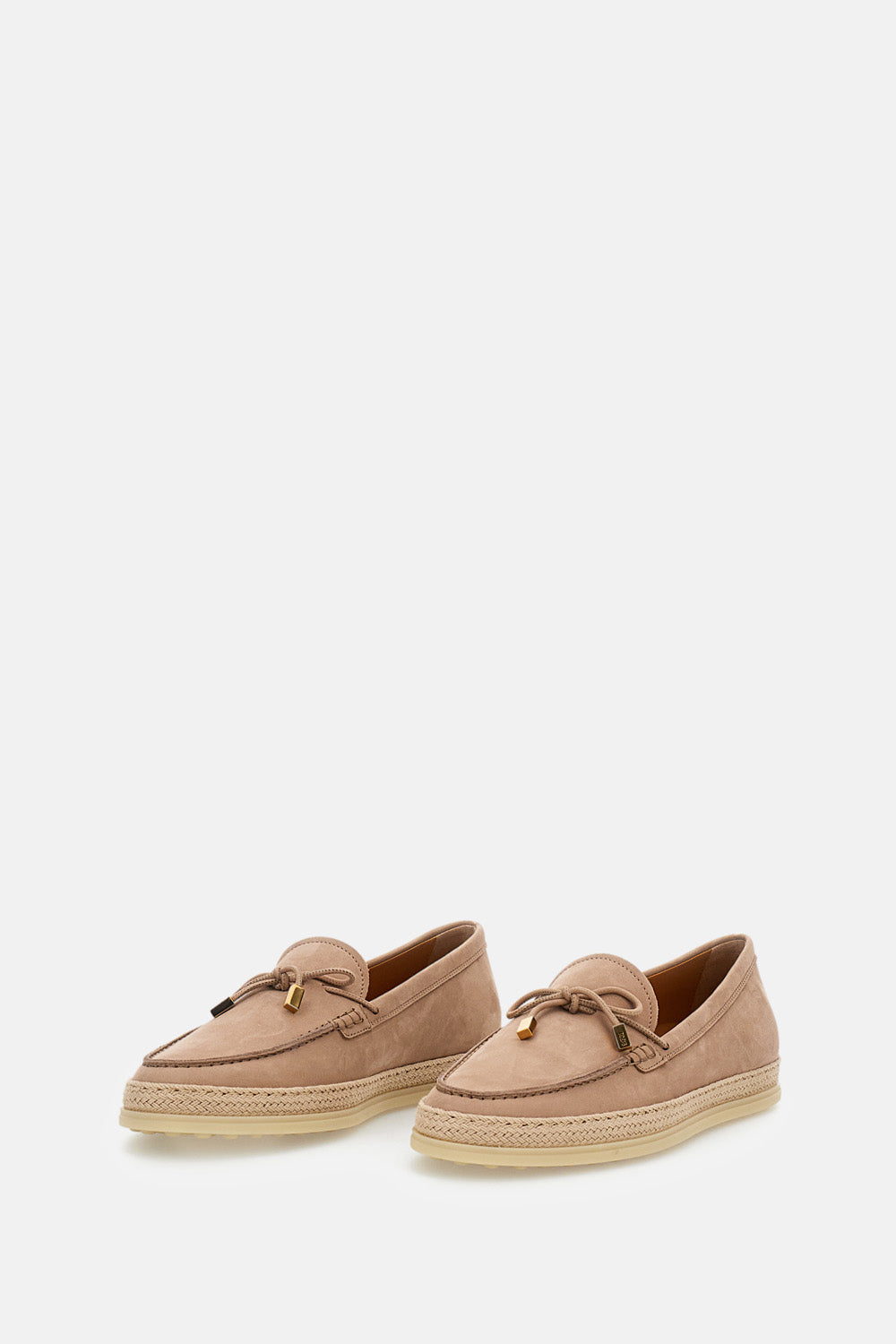 LEATHER AND RAFFIA LOAFER