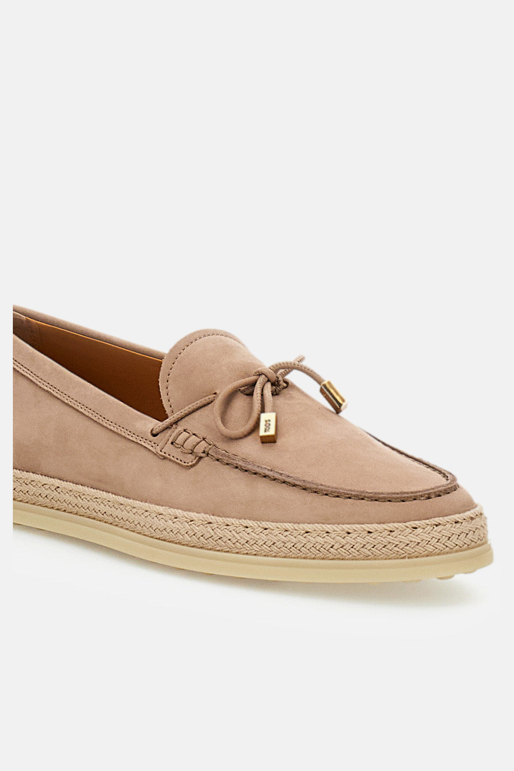 LEATHER AND RAFFIA LOAFER