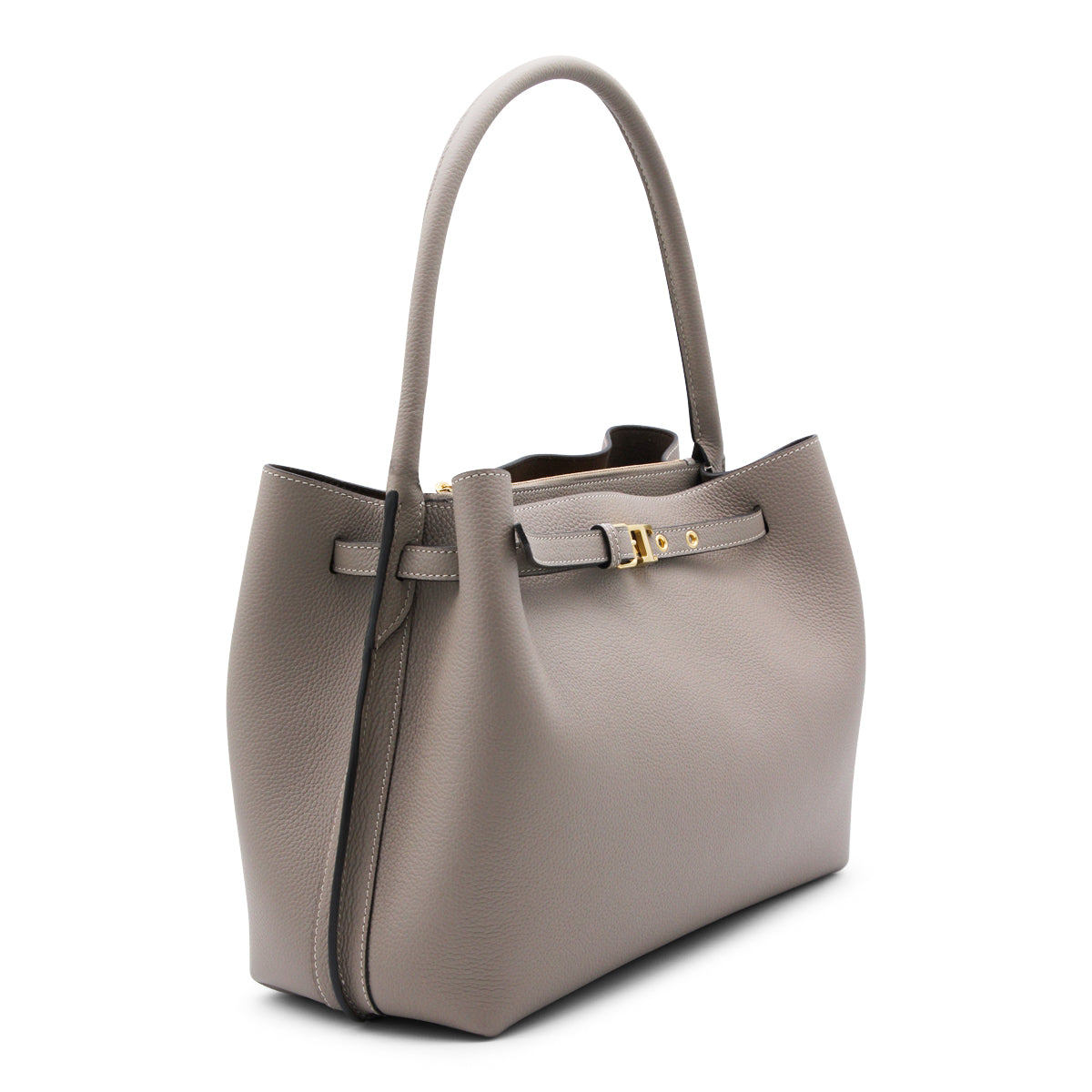 DARK GREY LEATHER TOTES