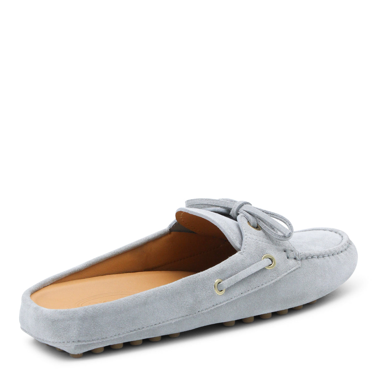 GREY LEATHER LAOFERS