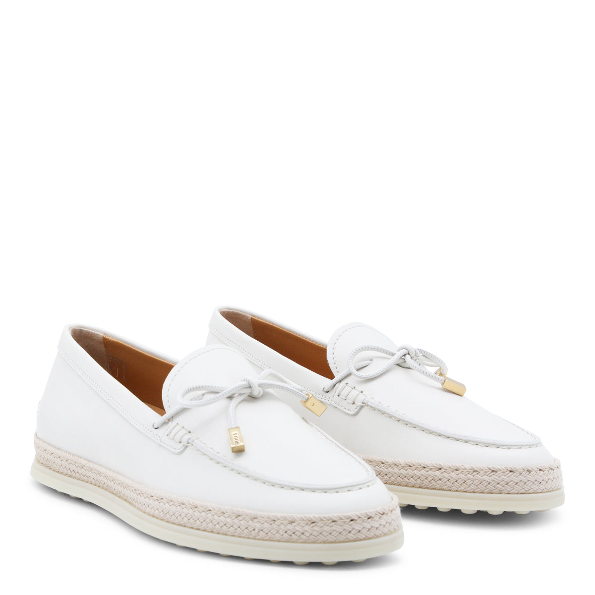 WHITE LEATHER LOAFERS