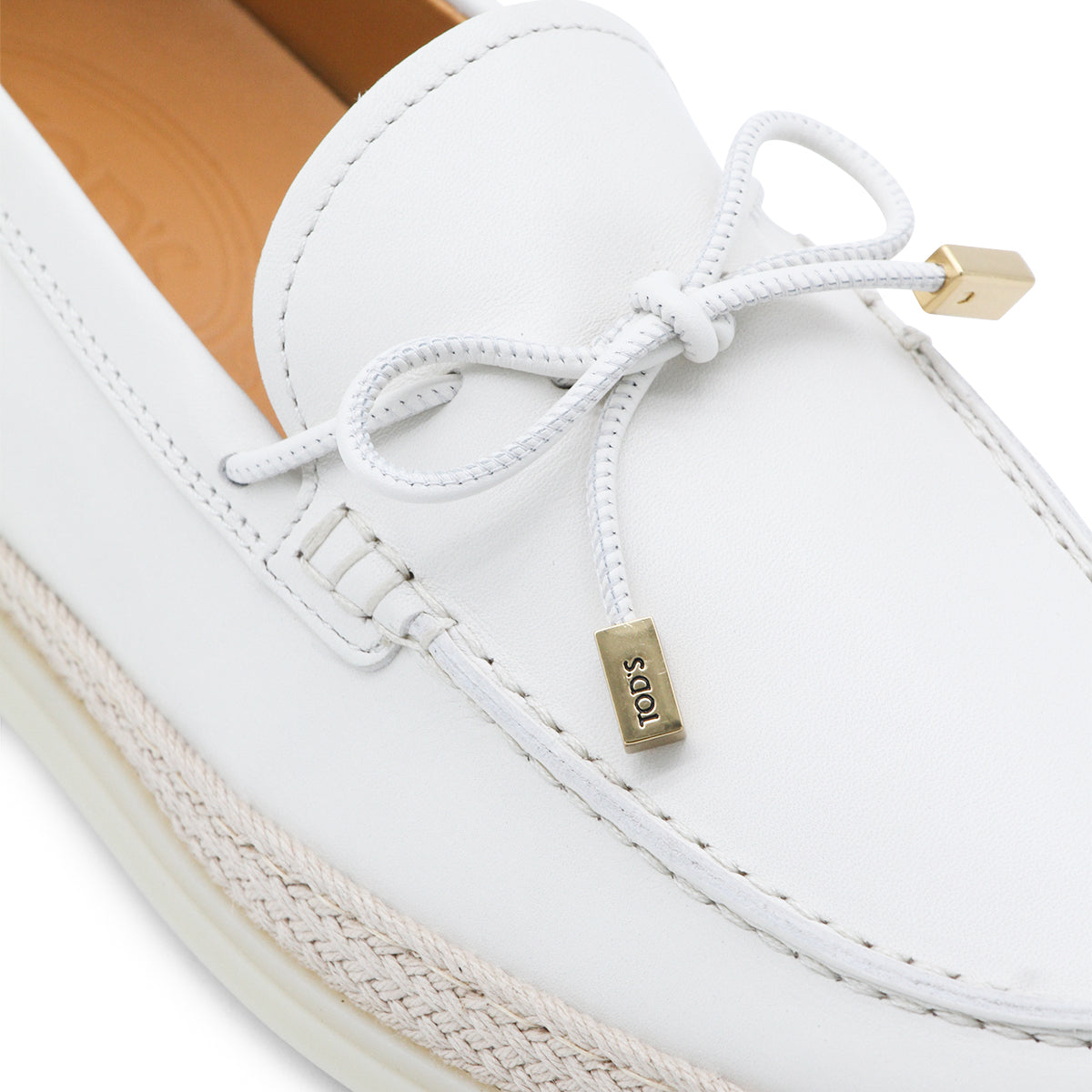 WHITE LEATHER LOAFERS