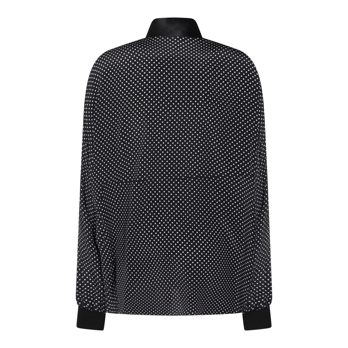 BLACK AND WHITE SILK SHIRT