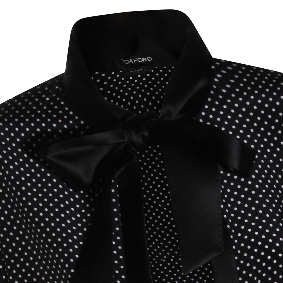 BLACK AND WHITE SILK SHIRT