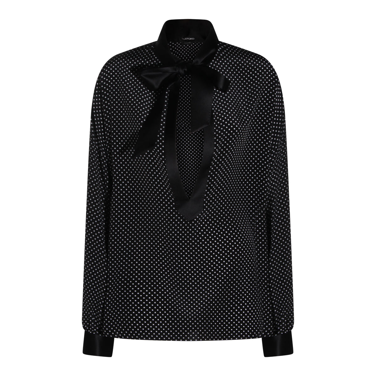 BLACK AND WHITE SILK SHIRT