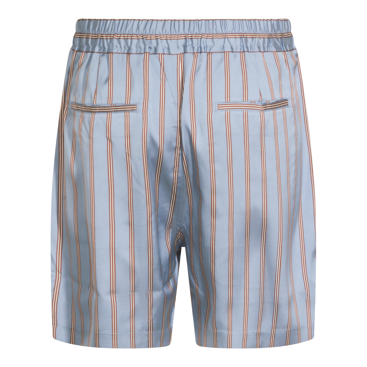 BLUE AND BROWN SILK SHORTS