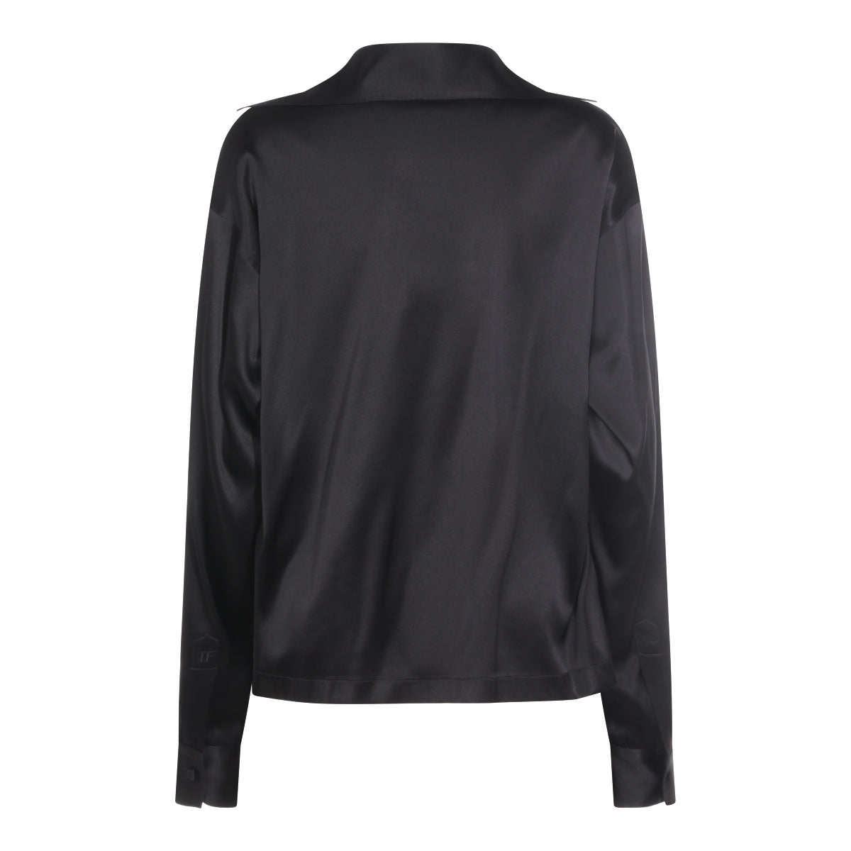 BLACK SILK POLO SHIRT