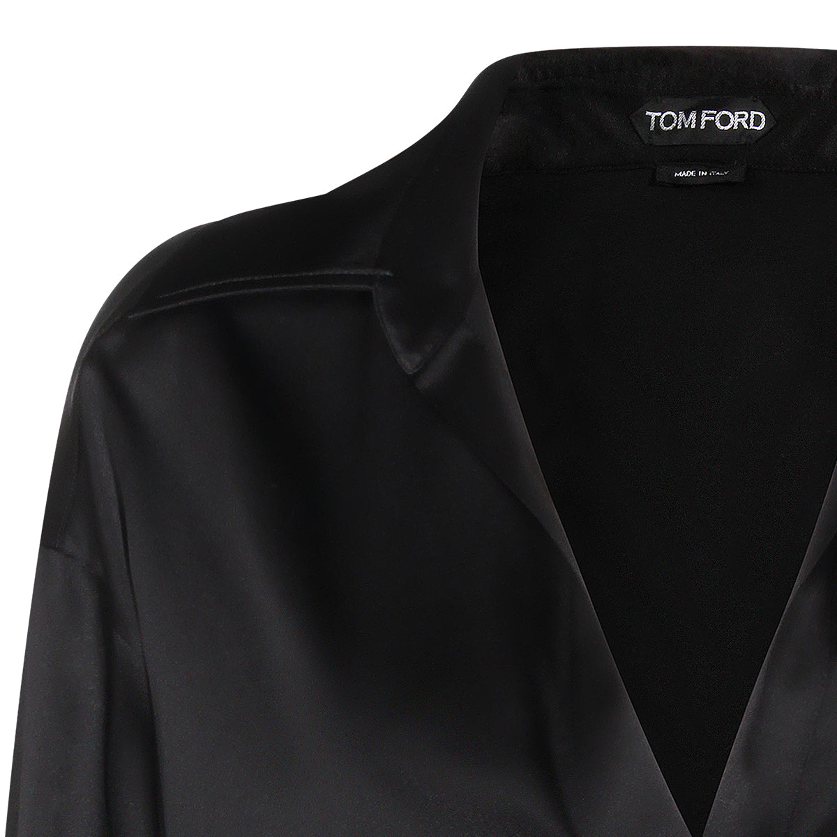 BLACK SILK POLO SHIRT