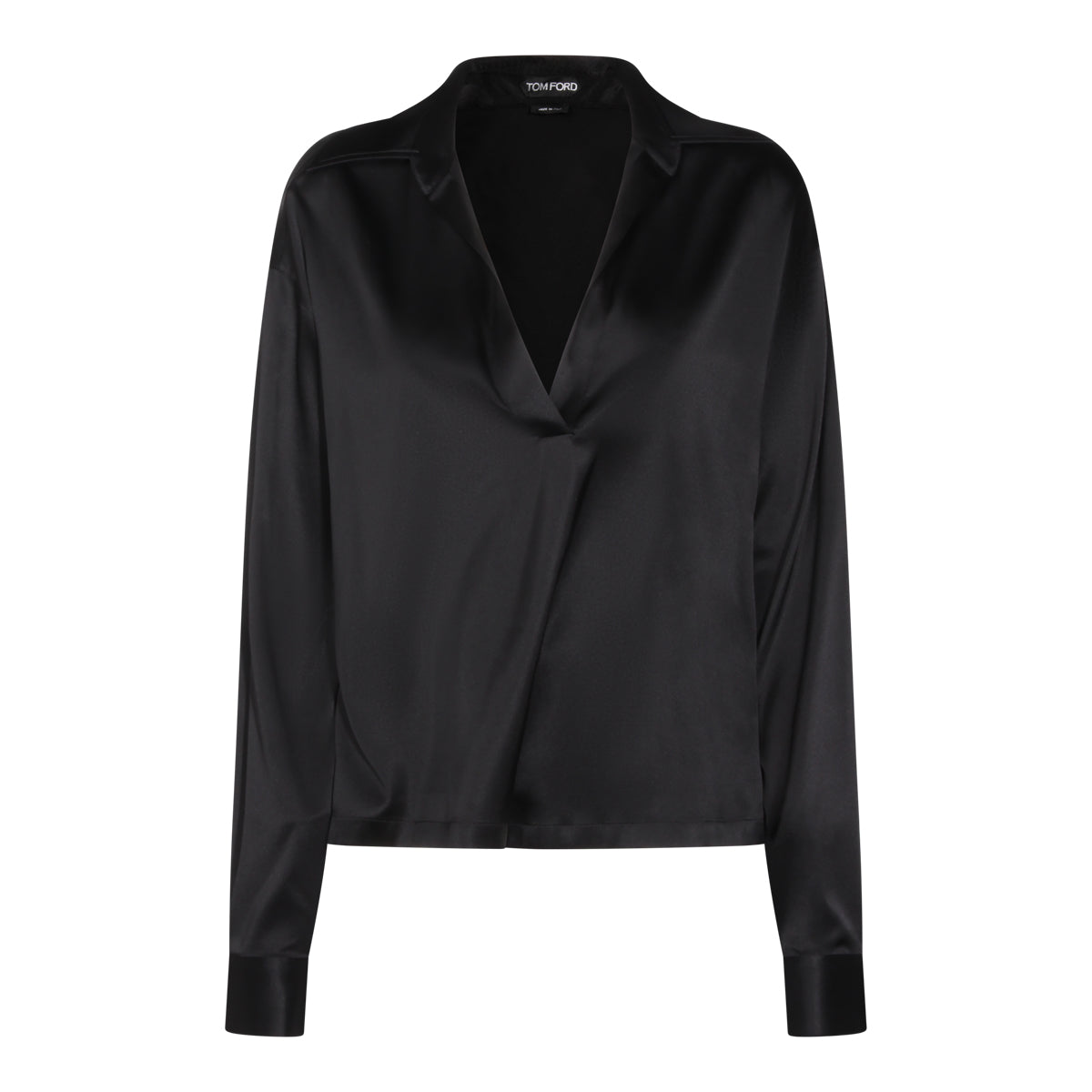 BLACK SILK POLO SHIRT