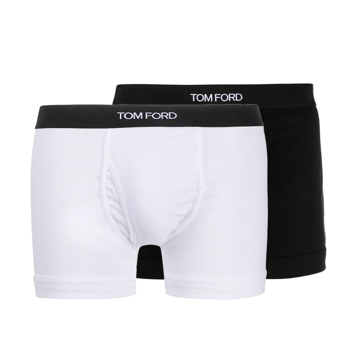 BLACK AND WHITE COTTON BLEND BOXERS