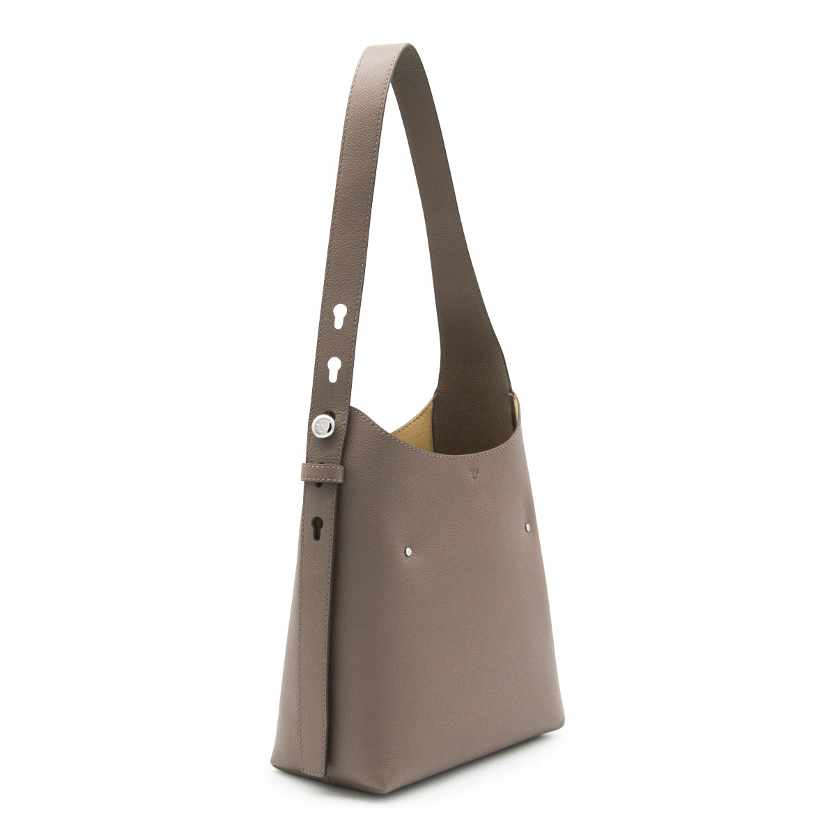 BROWN LEATHER HOBO ROMY SMALL SHOULDER BAG