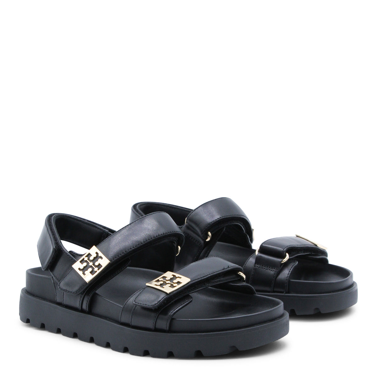 BLACK LEATHER FLATS