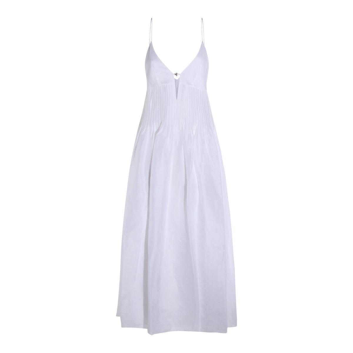 WHITE COTTON MIDI DRESS