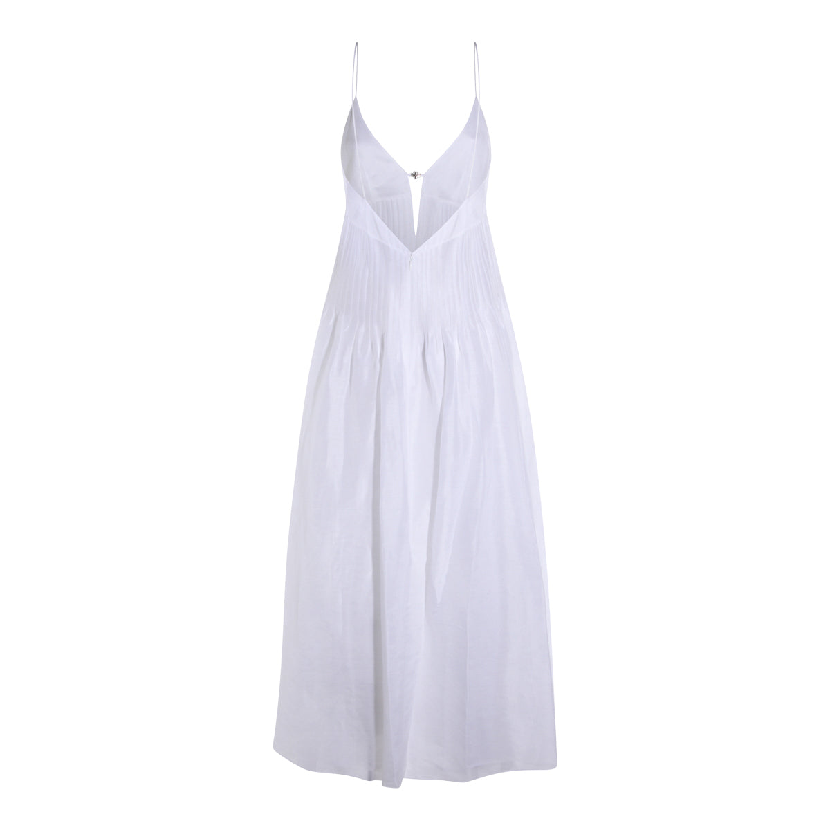 WHITE COTTON MIDI DRESS