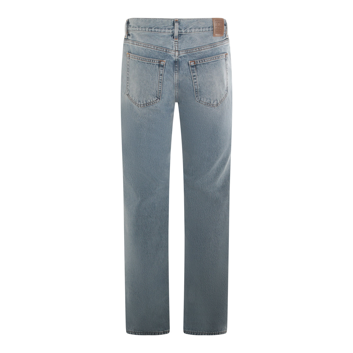 LIGHT BLUE COTTON LOW STRAIGHT DENIM JEANS