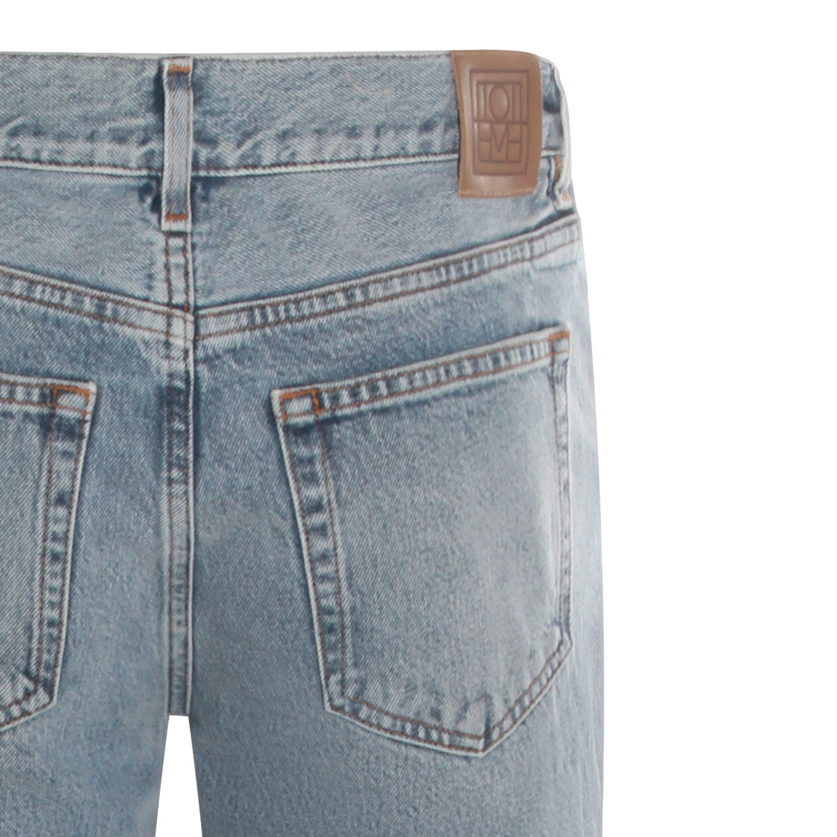LIGHT BLUE COTTON LOW STRAIGHT DENIM JEANS