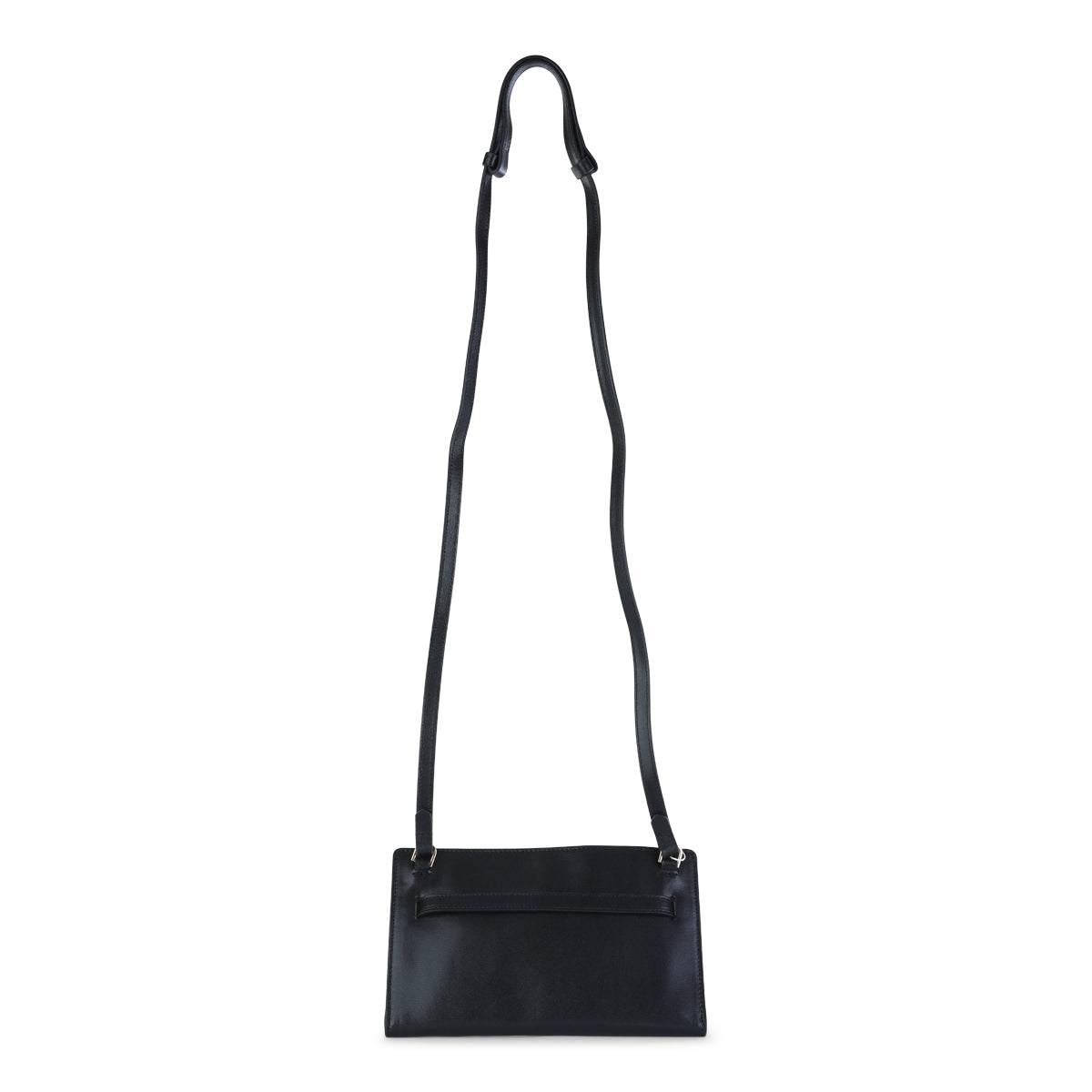 BLACK LEATHER BELTED CROSSBODY BAG