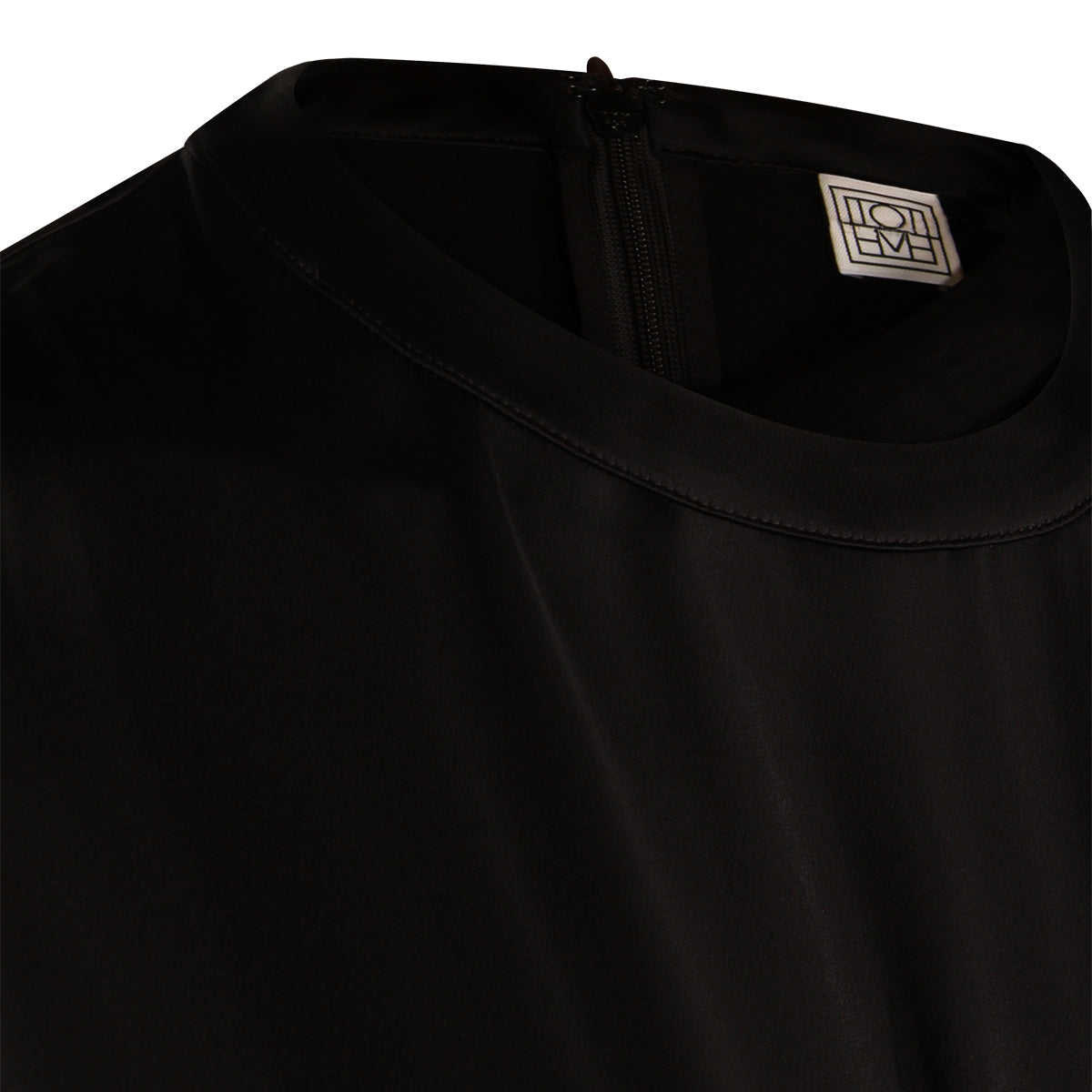 BLACK SATIN TEE DRESS