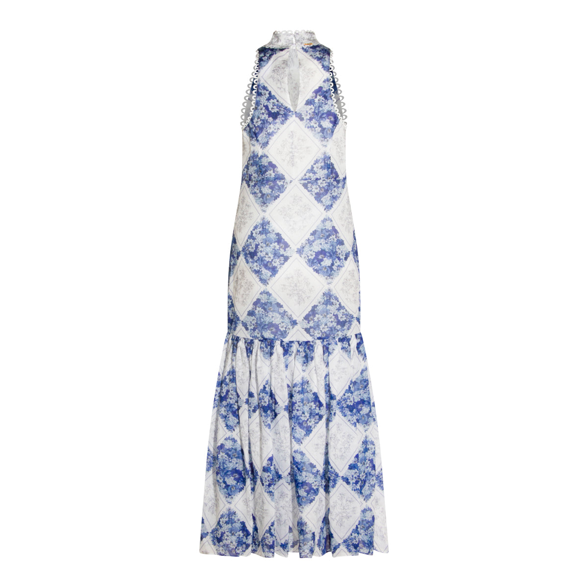 LIGHT BLUEE AND WHITE MAXI DRESS