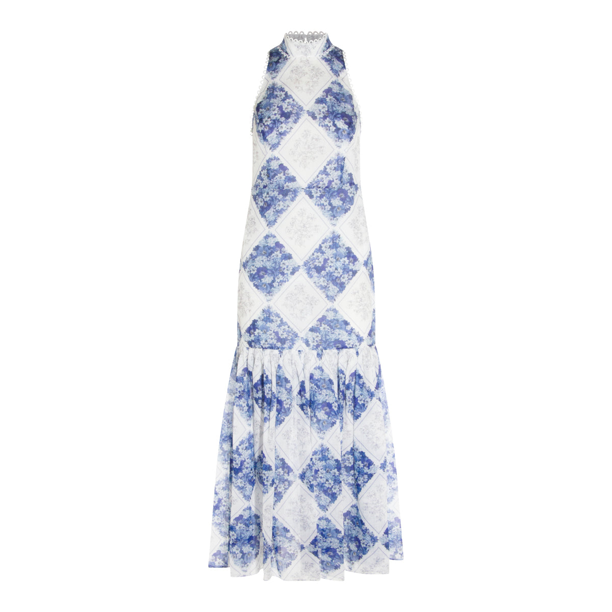 LIGHT BLUEE AND WHITE MAXI DRESS