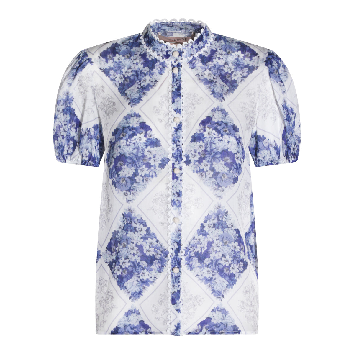 WHITE AND BLUE TOP