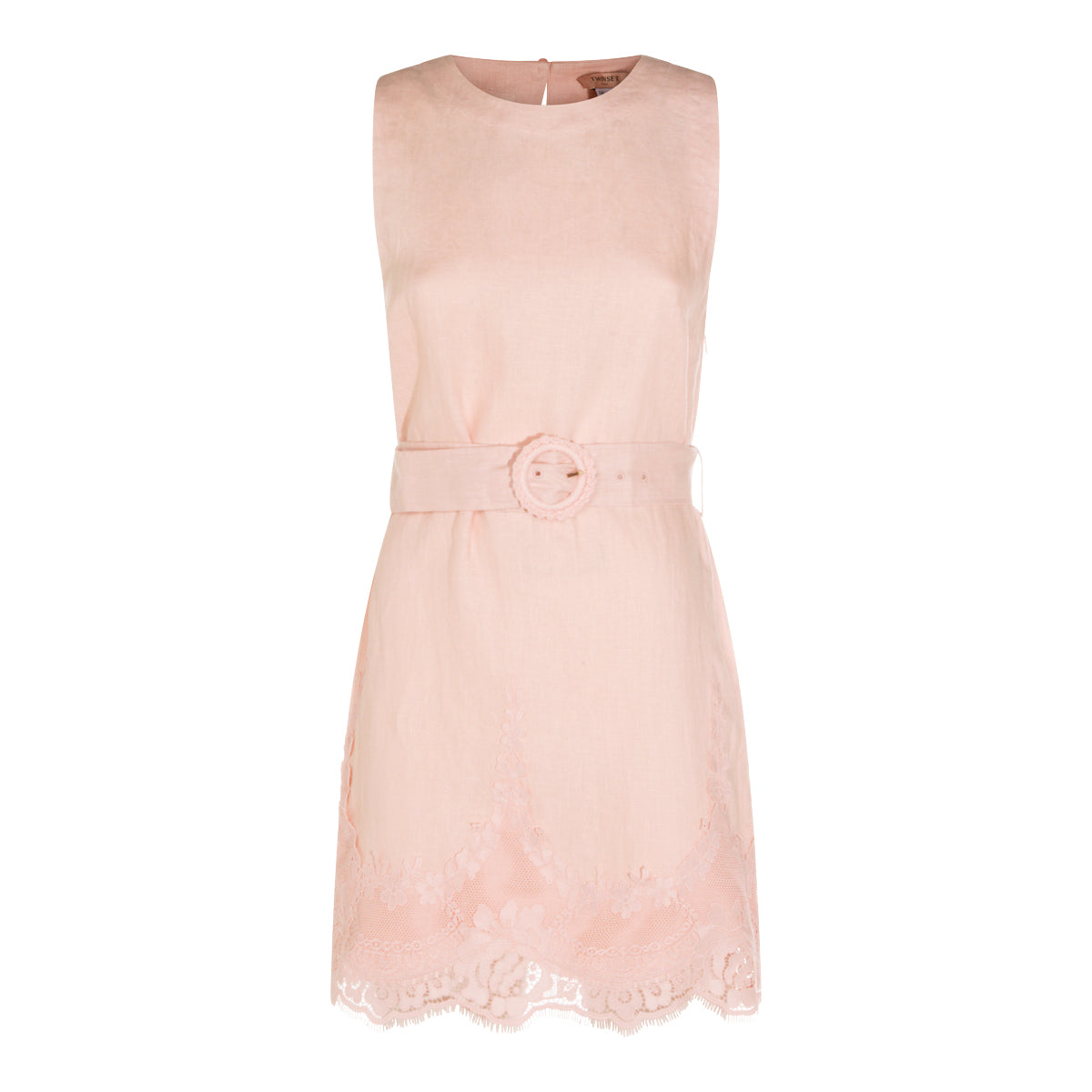 PINK LINEN MINI DRESS