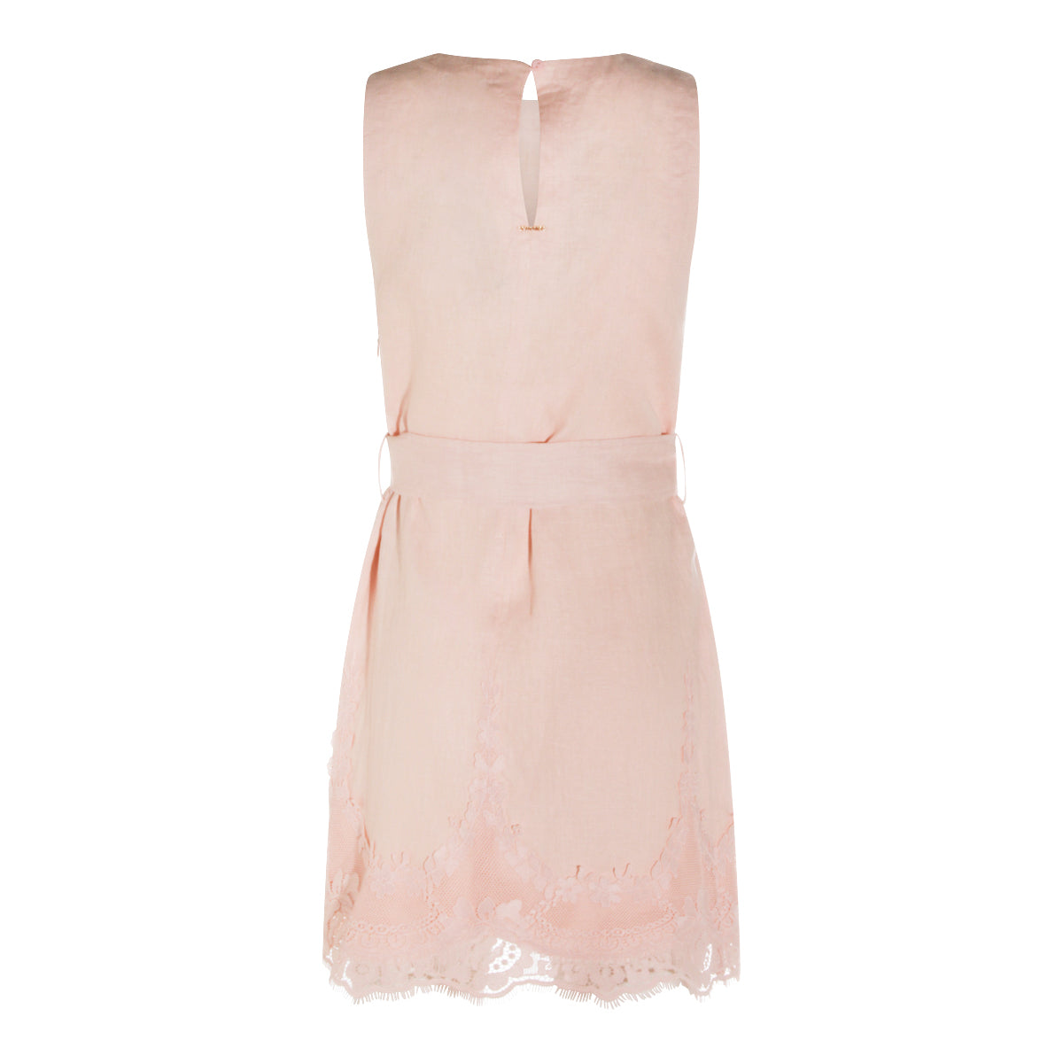 PINK LINEN MINI DRESS