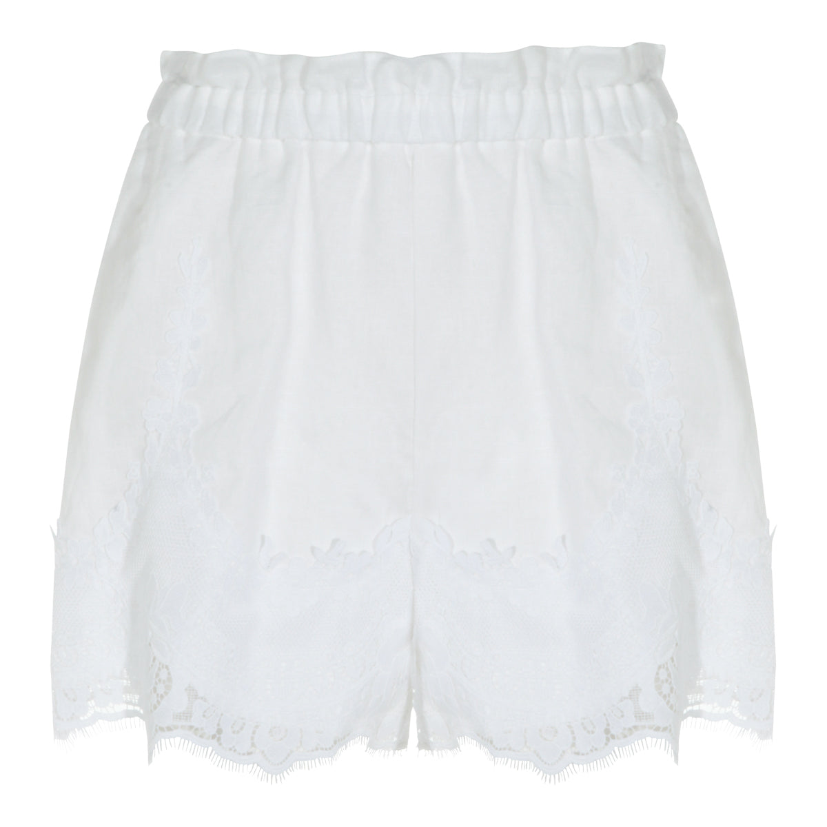 WHITE LINEN SHORTS