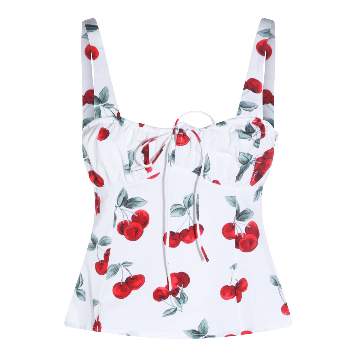 WHITE AND RED COTTON TOP
