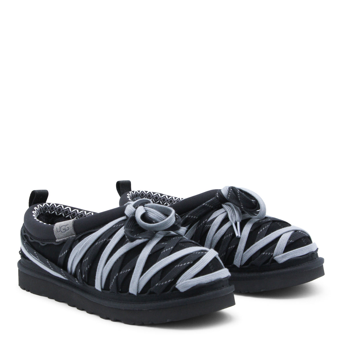 BLACK TASMAN LACES FLATS