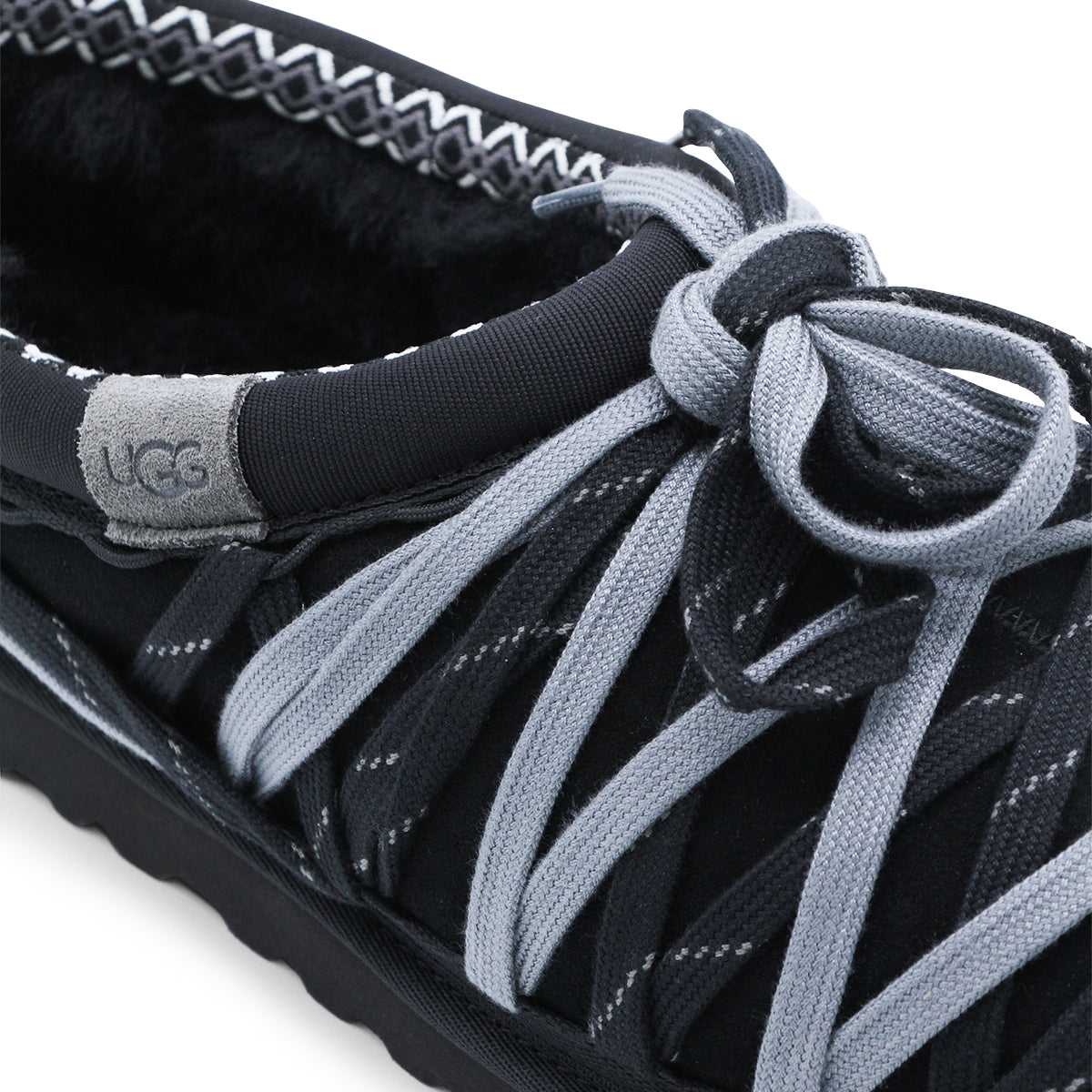 BLACK TASMAN LACES FLATS